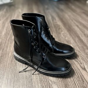 Express Black Combat Boots